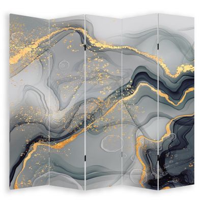 P0792 Decorative Screen Room divider Abstraction in grey and gold (3,4,5 or 6 panels)