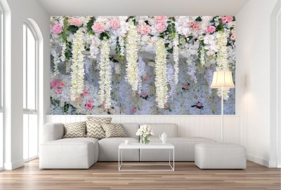 T0828 Wallpaper Wall of flowers