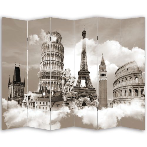 P0368 Decorative Screen Room devider European symbols (3,4,5 or 6 panels)