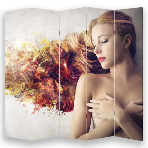 P0857 Decorative Screen Room divider Abstraction - color hair (3,4,5 or 6 panels)