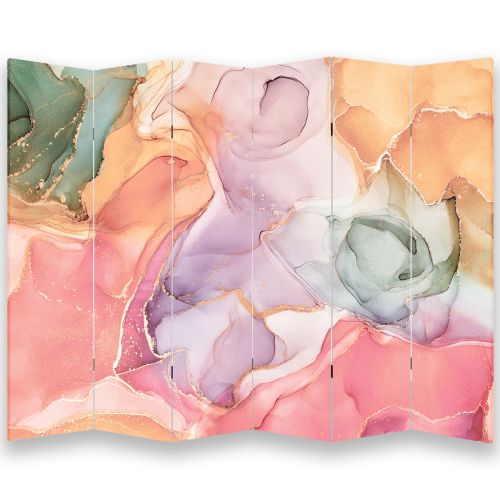 P0853 Decorative Screen Room divider Abstraction in pastel colors (3,4,5 or 6 panels)