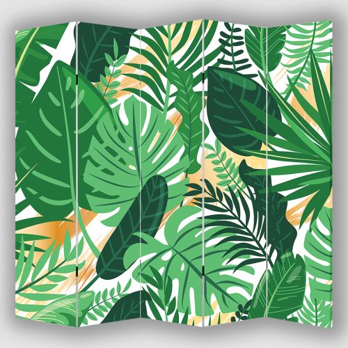 P0890 Decorative Screen Room divider Tropical leaves (3,4,5 or 6 panels)