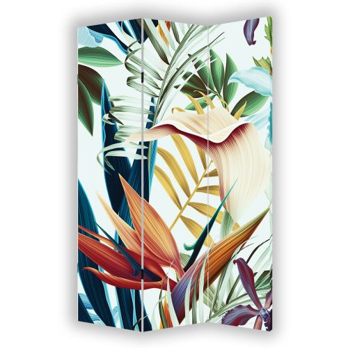 P0892 Decorative Screen Room divider Colorful tropical leaves (3,4,5 or 6 panels)