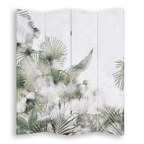 P0896 Decorative Screen Room divider Tropical leaves  in green (3,4,5 or 6 panels)