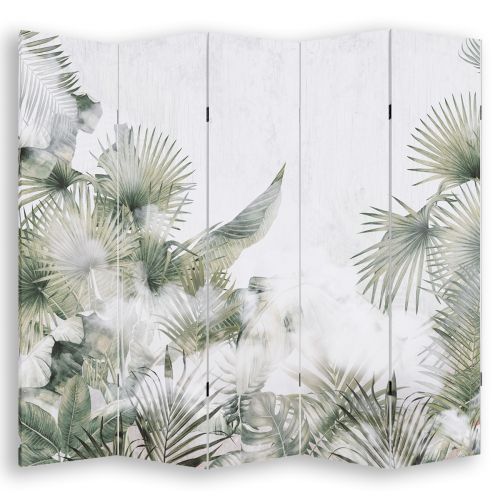 P0896 Decorative Screen Room divider Tropical leaves  in green (3,4,5 or 6 panels)