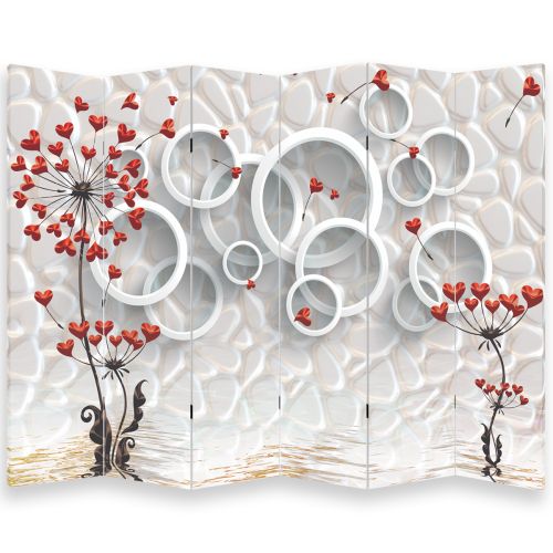 P9188 Decorative Screen Room divider Circles and hearts (3, 4, 5 or 6 panels)