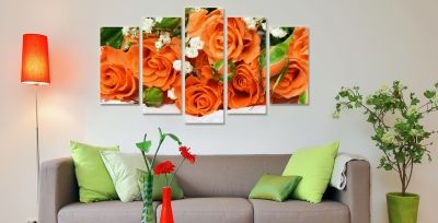 Canvas wall art set with roses