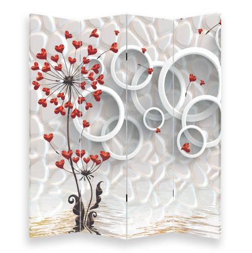 P9188 Decorative Screen Room divider Circles and hearts (3, 4, 5 or 6 panels)