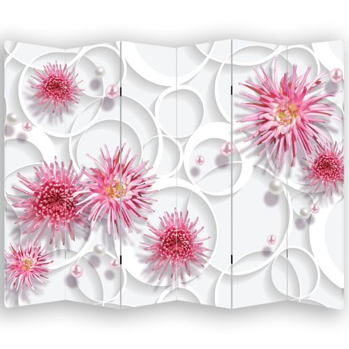 P9190 Decorative Screen Room divider Flowers and pearls (3, 4, 5 or 6 panels)