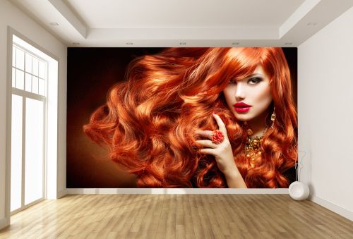 T0898 Wallpaper Woman with red hair