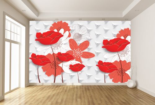 T9195 Wallpaper 3D Flowers