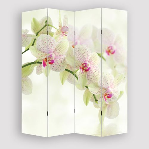 P0093 Decorative Screen Room divider White orchids (3,4,5 or 6 panels)