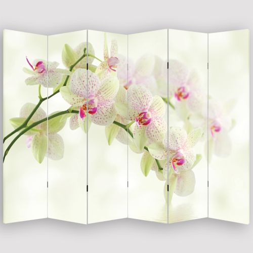 P0093 Decorative Screen Room divider White orchids (3,4,5 or 6 panels)