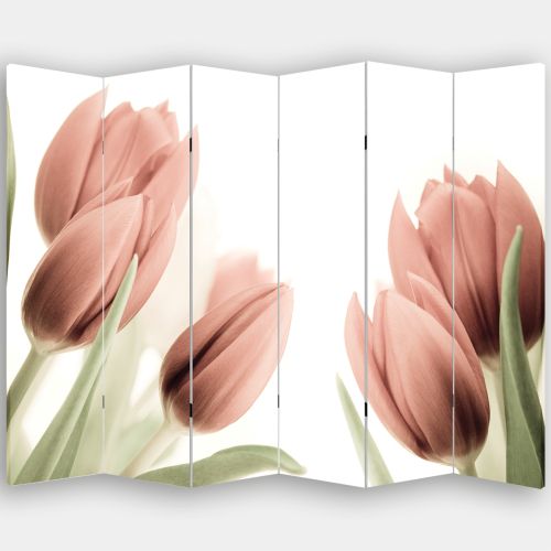 P0141 Decorative Screen Room divider Soft pink tulips (3,4,5 or 6 panels)