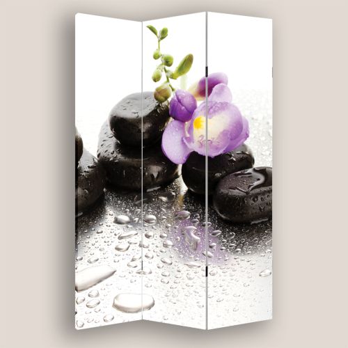 P0325 Decorative Screen Room divider Stones and orchids (3,4,5 or 6 panels)