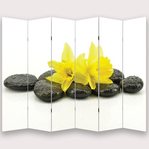 P0351 Decorative Screen Room divider Yellow narcissus (3,4,5 or 6 panels)