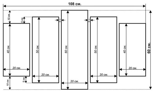 SALE-C3 Wall art decoration (set of 5 pieces) canvas on wooden subframes, size S 108x60 cm.