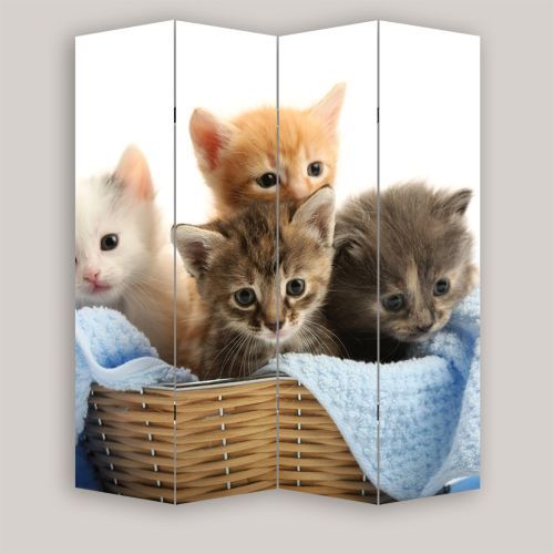 P0425 Decorative Screen Room divider Cute kittens (3,4,5 or 6 panels)