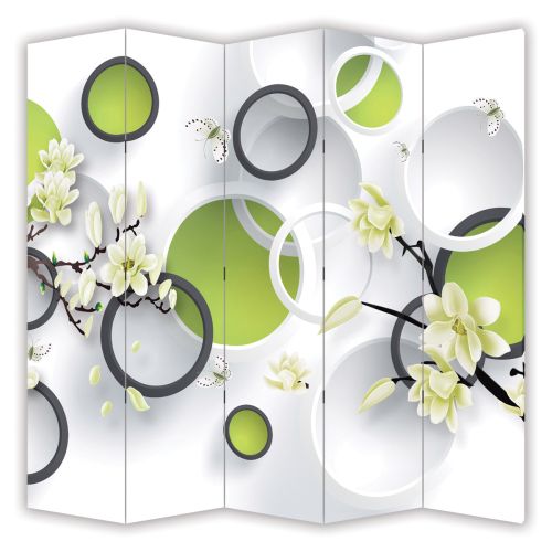 P9205 Decorative Screen Room divider 3D Flowers and circles (3,4,5 or 6 panels)