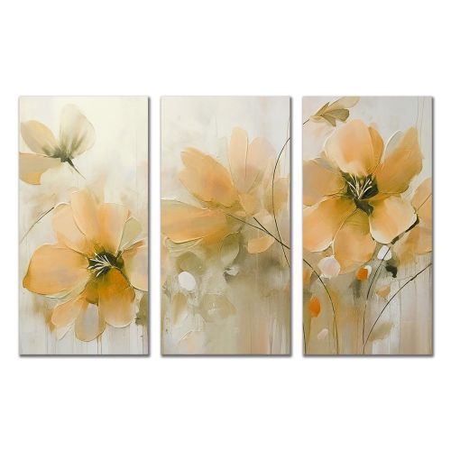 0965 Wall art decoration (set of 3 pieces) Flowers art