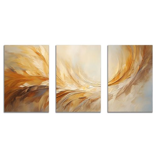 0968  Wall art decoration (set of 3 pieces) Golden touch