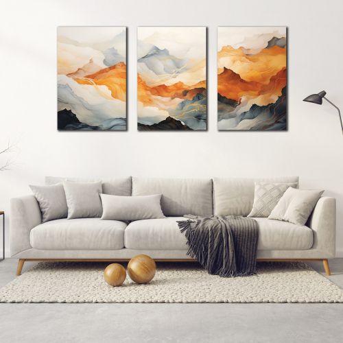 0969 Wall art decoration (set of 3 pieces) Abstract landscape