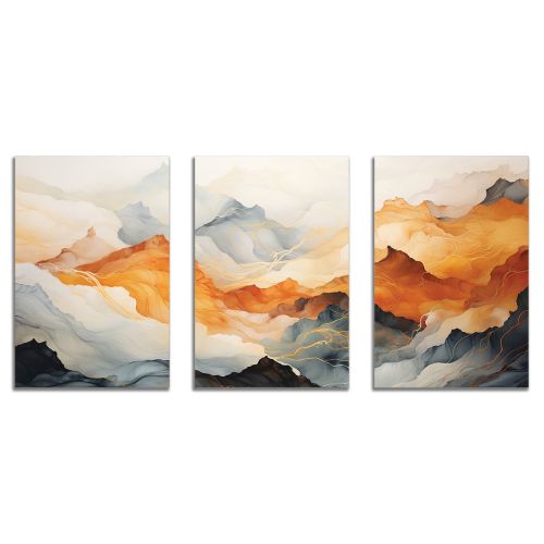 0969 Wall art decoration (set of 3 pieces) Abstract landscape