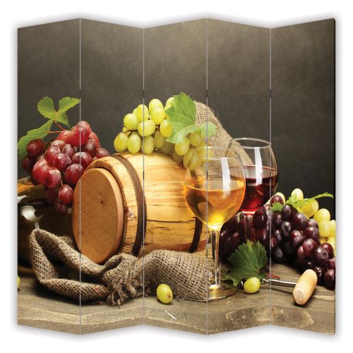 P0804 Decorative Screen Room divider Composition with wine and grapes (3,4,5 or 6 panels)