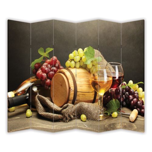 P0804 Decorative Screen Room divider Composition with wine and grapes (3,4,5 or 6 panels)