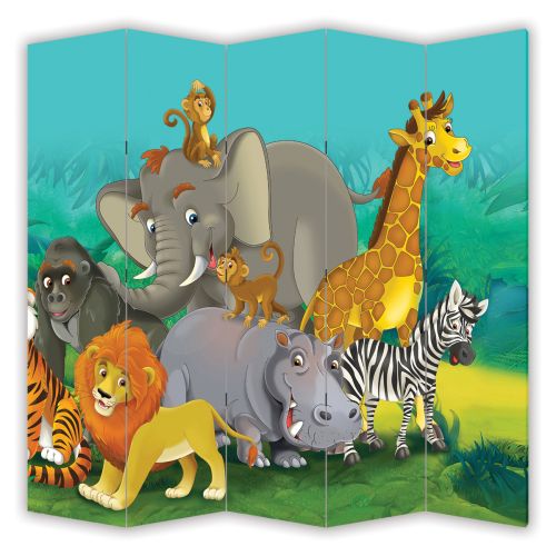 P9033 Decorative Screen Room divider Jungle animals (3,4,5 or 6 panels)