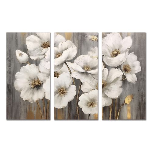 0975 Wall art decoration (set of 3 pieces) Flowers art