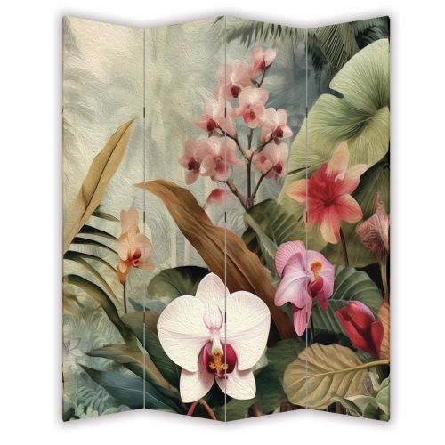 P9233 Decorative Screen Room divider Tropical orchids (3,4,5 or 6 panels)