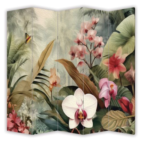 P9233 Decorative Screen Room divider Tropical orchids (3,4,5 or 6 panels)