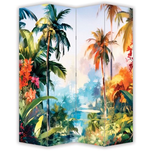 P9235 Decorative Screen Room divider Tropical landscape (3,4,5 or 6 panels)