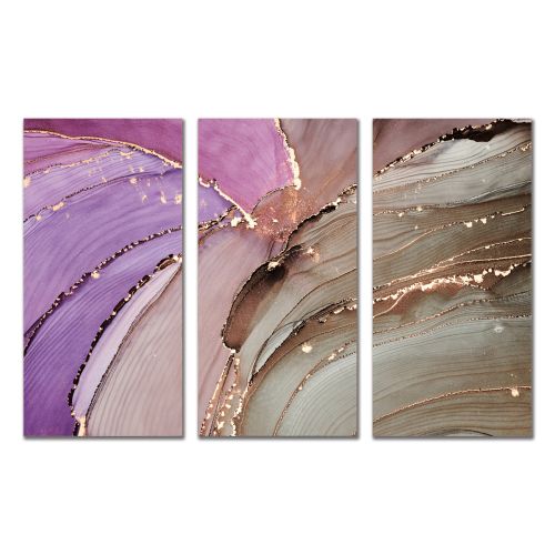 9248 Wall art decoration (set of 3 pieces) Abstraction with flowing colors