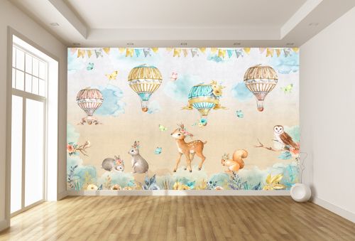 T9253 Wallpaper Animals and balloons