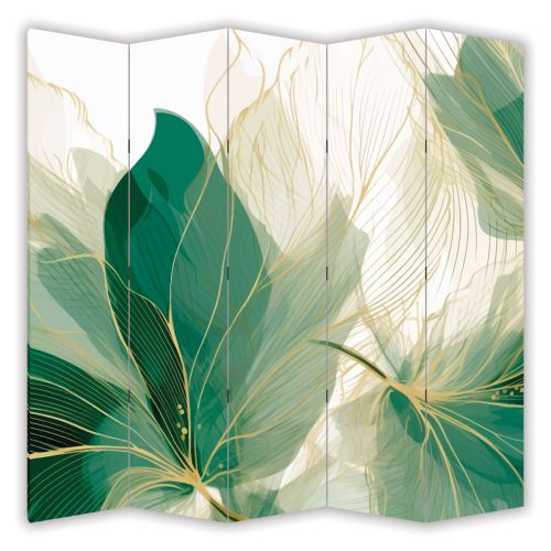 P0984 Decorative Screen Room divider Abstraction with leaves (3,4,5 or 6 panels)