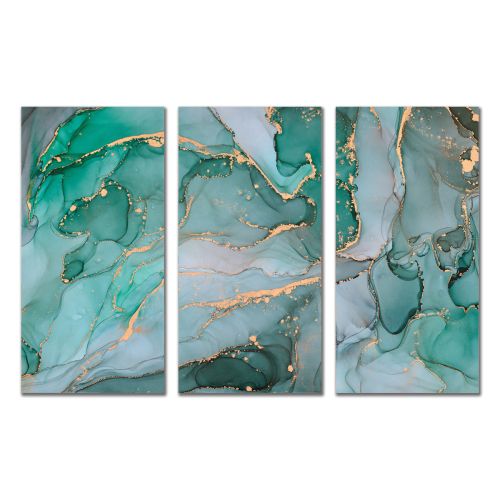 0987 Wall art decoration (set of 3 pieces) Abstraction with flowing colors