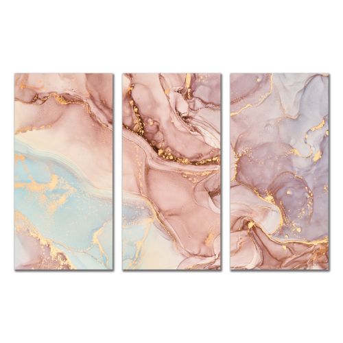 0988 Wall art decoration (set of 3 pieces) Abstraction with flowing colors