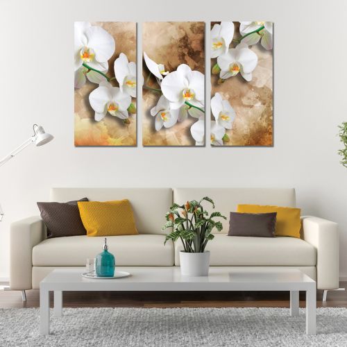 0998 Wall art decoration (set of 3 pieces) Orchids