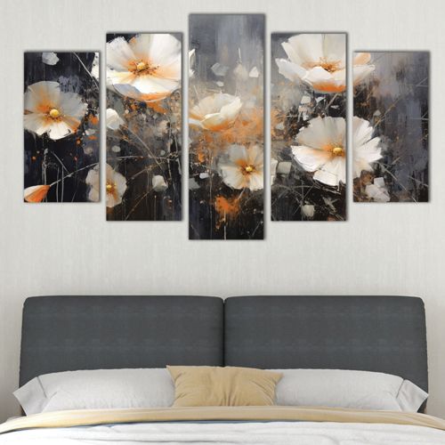 1003 Wall art decoration (set of 5 pieces) Flowers art