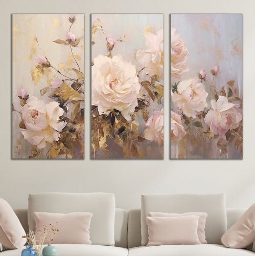 1005 Wall art decoration (set of 3 pieces) Roses