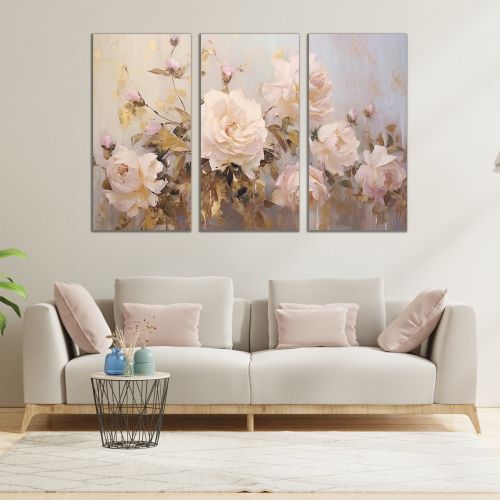 1005 Wall art decoration (set of 3 pieces) Roses