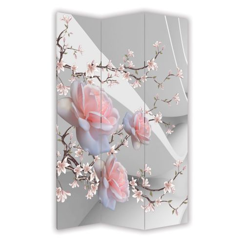 P0997 Decorative Screen Room divider Abstraction with roses (3,4,5 or 6 panels)