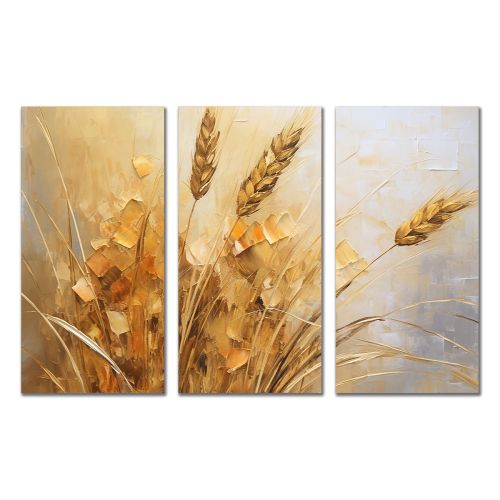 1009 Wall art decoration (set of 3 pieces) Abstract Grain ears