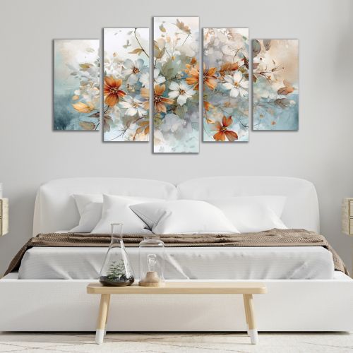 1010 Wall art decoration (set of 5 pieces) Flowers art