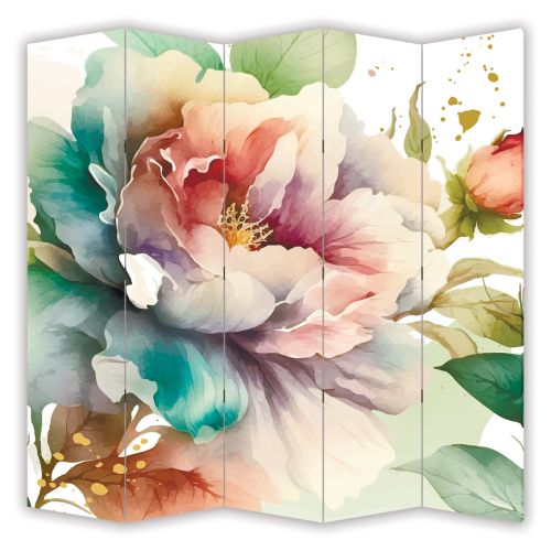 P1011 Decorative Screen Room divider Roses in pastel colors (3,4,5 or 6 panels)