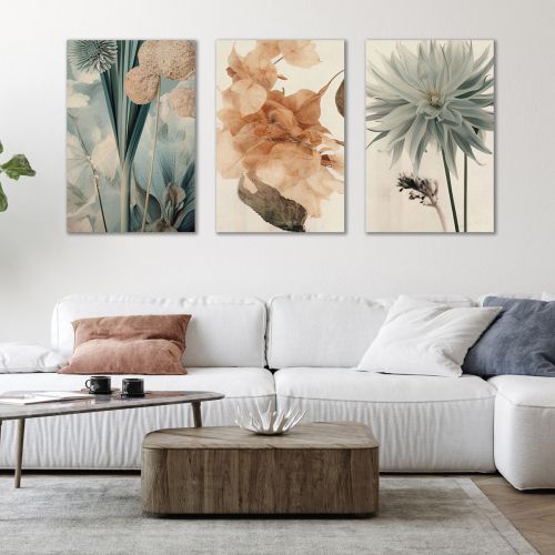 1012 Wall art decoration (set of 3 pieces) Flowers