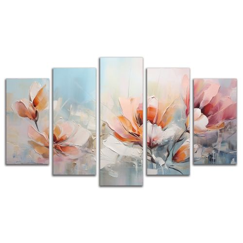 1016 Wall art decoration (set of 5 pieces) Flowers art