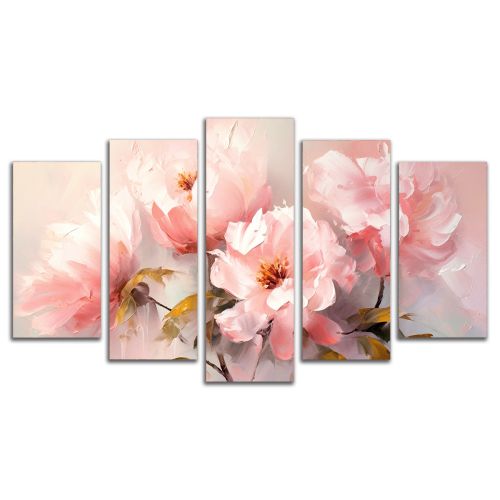 1019 Wall art decoration (set of 5 pieces) Flowers art